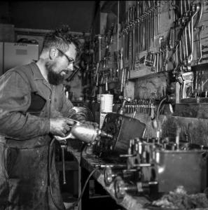 1956 Diesel mechanic Harry Price, Macquarie Is. © I. Fox