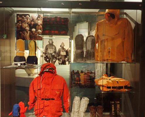 Cold weather clothing display at Tasmanian Museum and Art Gallery