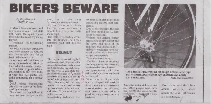 Ray Sharrock article for Cyclists