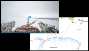 RSV Nuyina webcams & voyage plot