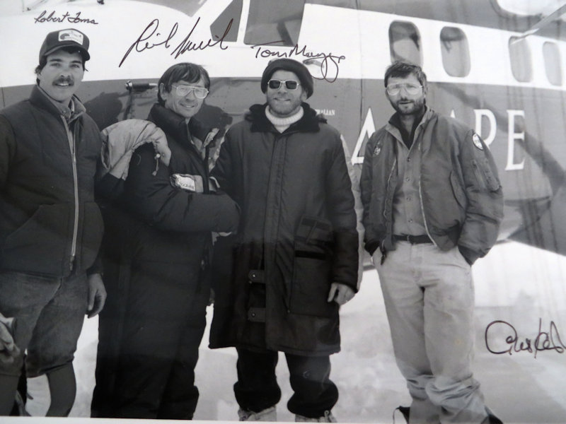 Tom Maggs greeting Dick Smith at Casey, 1988